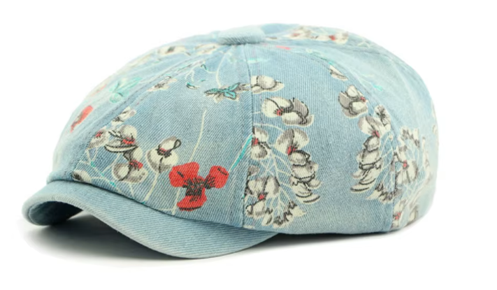Vintage Bloemen Flat Cap