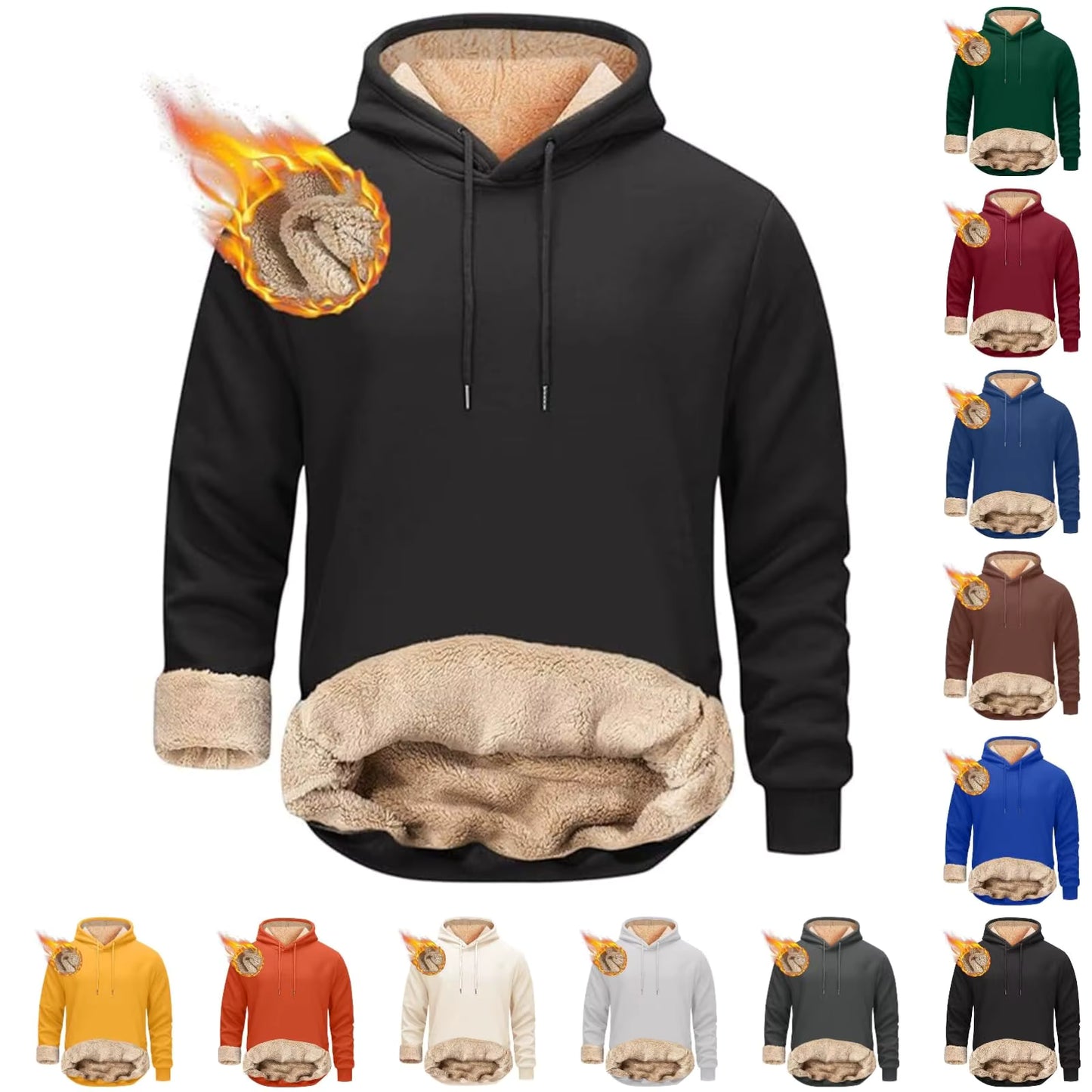 Warme Heren Hoodie met Fleece Voering