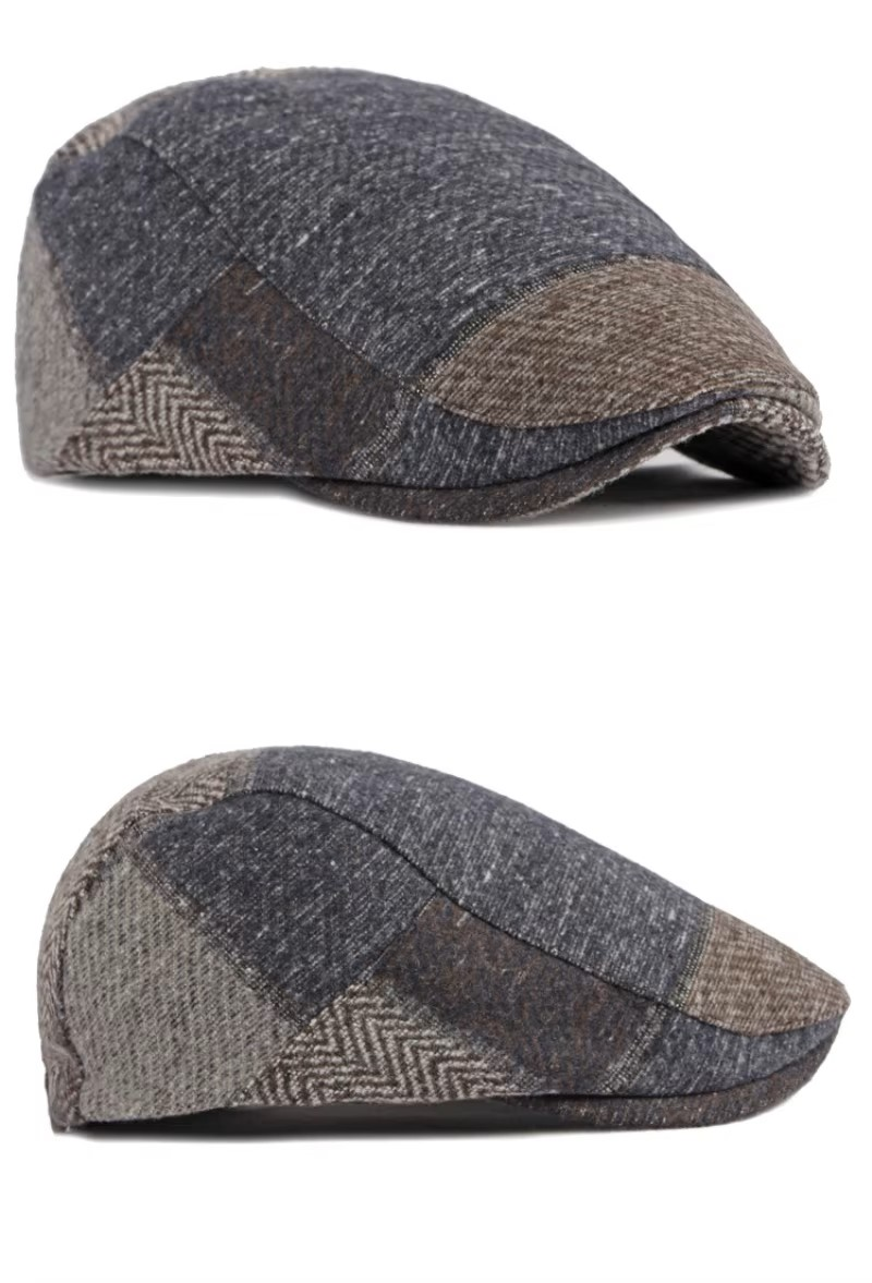 Retro Patchwork Flat Cap