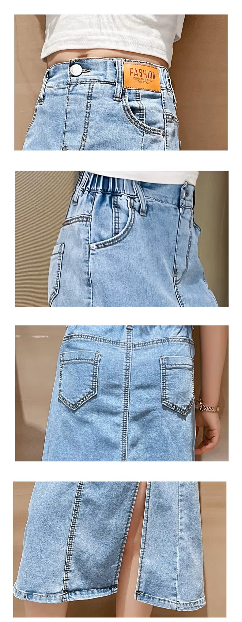 Denim Split Rok