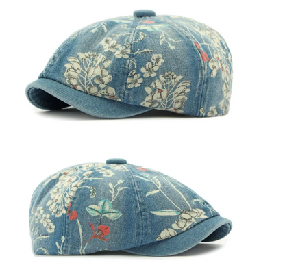 Vintage Bloemen Flat Cap