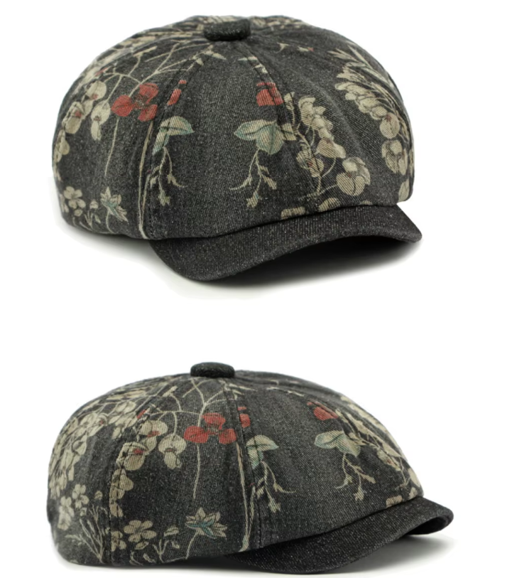 Vintage Bloemen Flat Cap