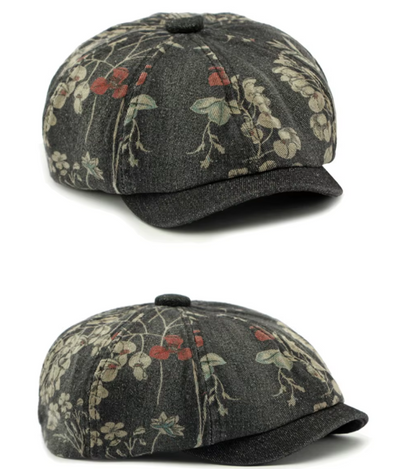 Vintage Bloemen Flat Cap