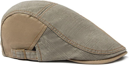 Heren Vintage Flat Cap – Katoen & Verstelbaar