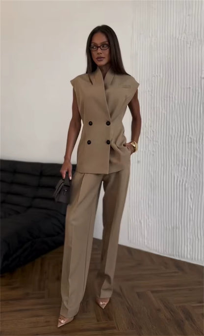 Elegante Mouwloze Blazer Set