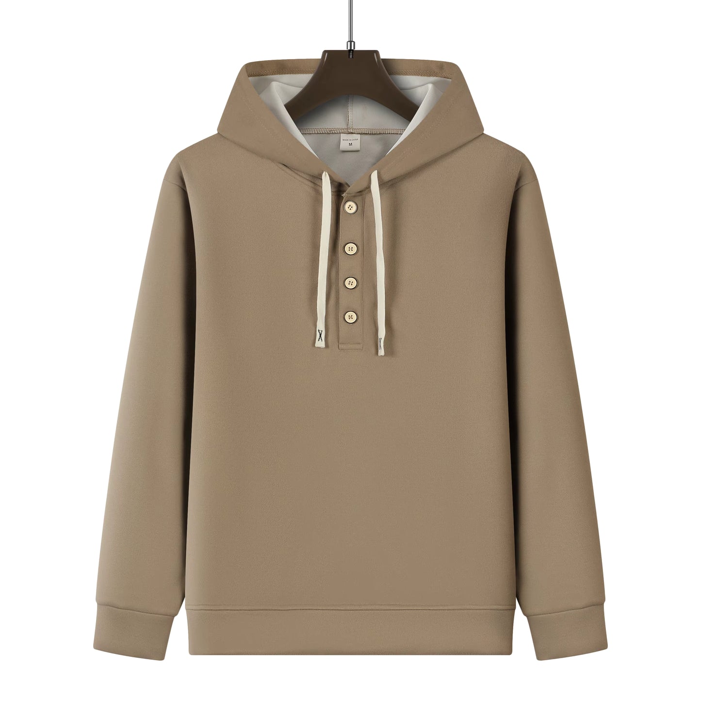 Heren Hoodie met Knopen – Casual & Modern