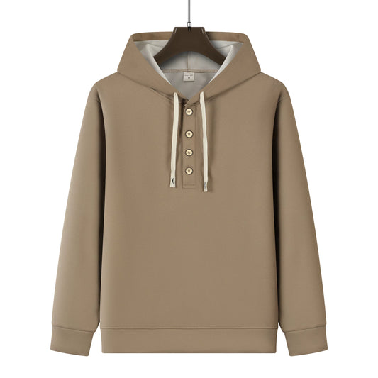 Heren Hoodie met Knopen – Casual & Modern