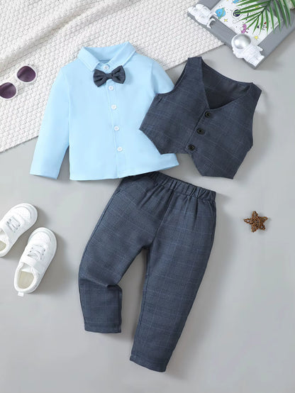Jongens Gentleman Set – Overhemd, Gilet & Broek