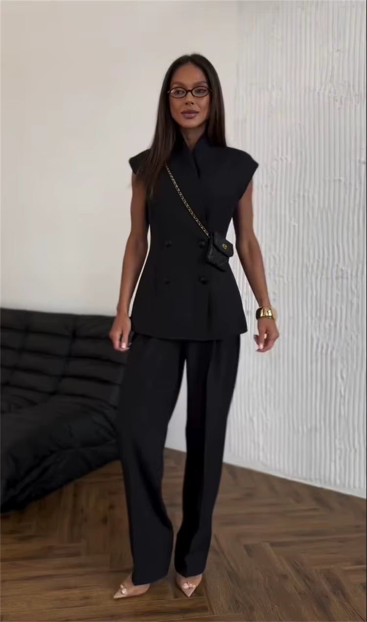 Elegante Mouwloze Blazer Set