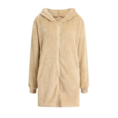 Warme Teddy Coat met Rits