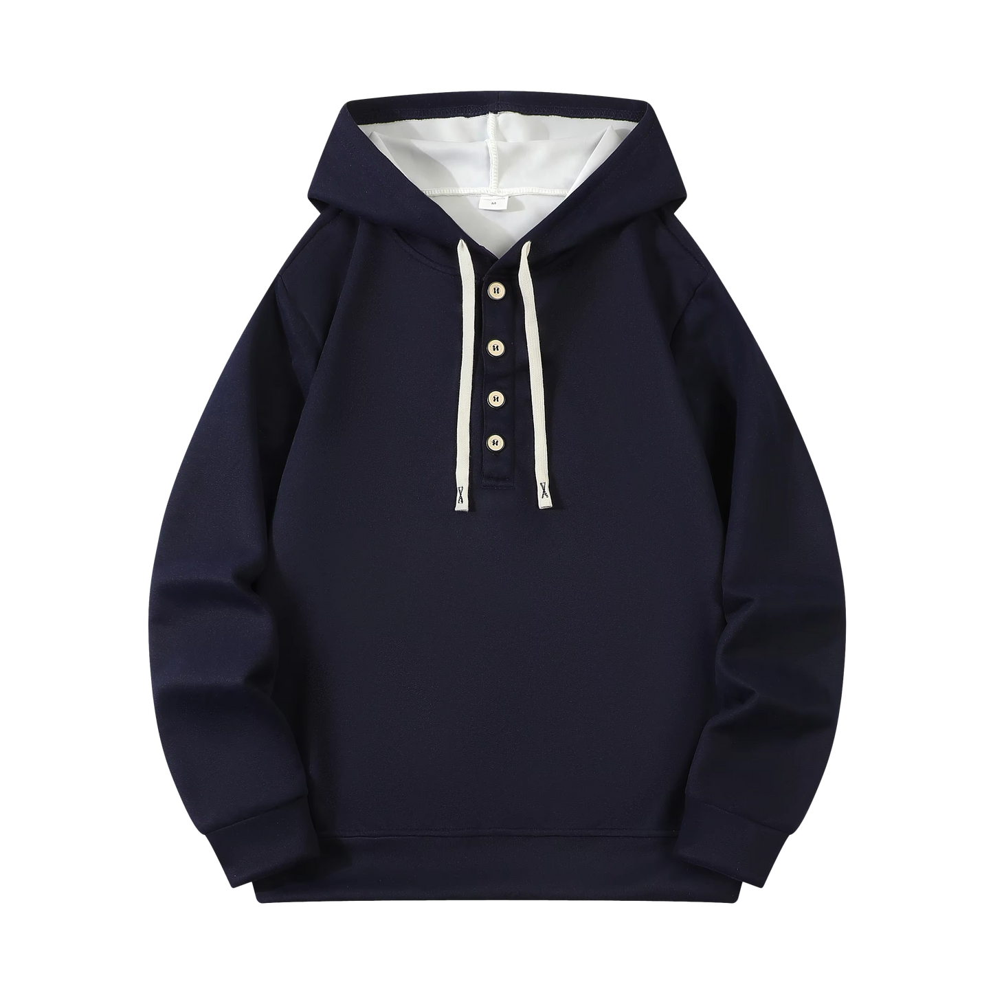Heren Hoodie met Knopen – Casual & Modern