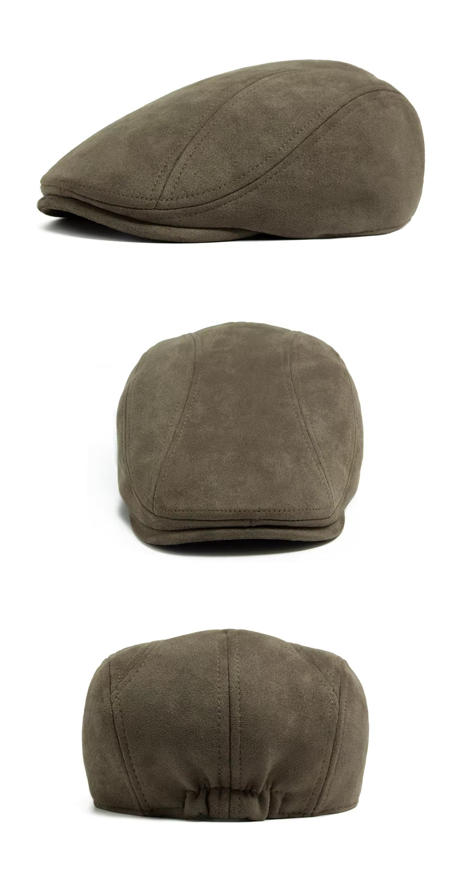 Suède Flat Cap – Vintage Stijl