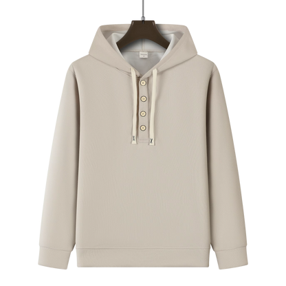 Heren Hoodie met Knopen – Casual & Modern