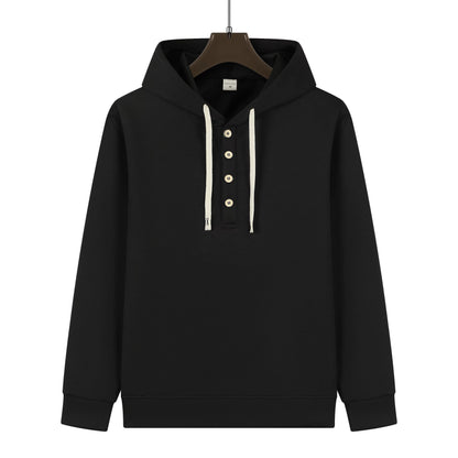 Heren Hoodie met Knopen – Casual & Modern