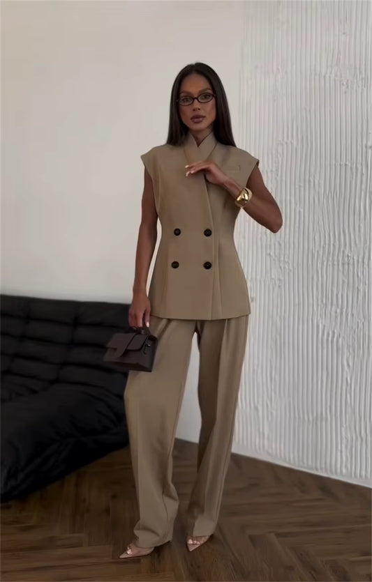 Elegante Mouwloze Blazer Set