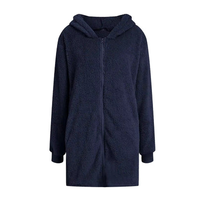 Warme Teddy Coat met Rits