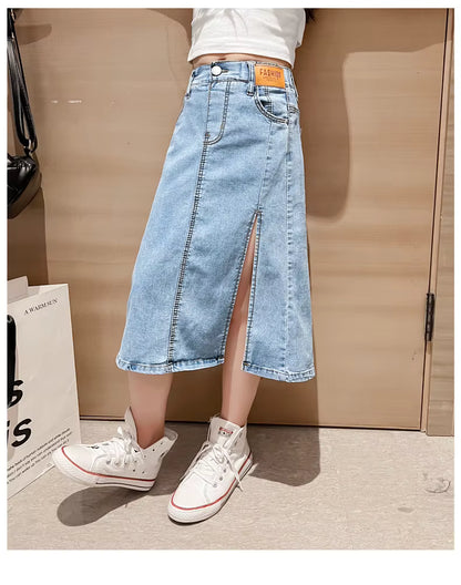 Denim Split Rok