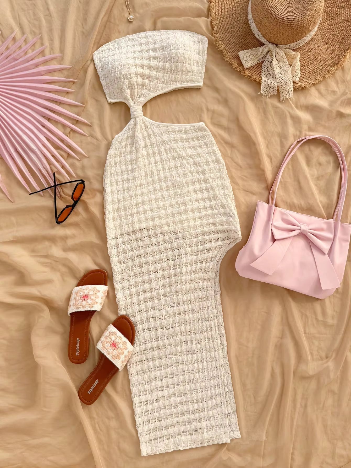 Strapless Maxi Jurk met Cut-Out