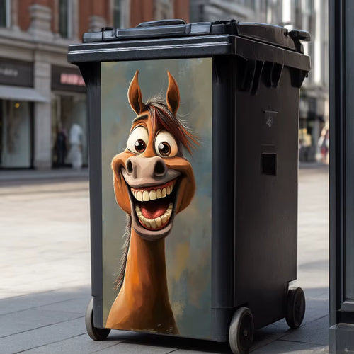 Funny Bin Sticker Horse