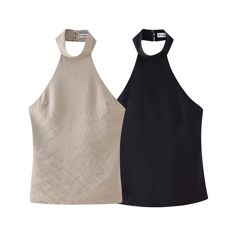 Chic Backless Halter Top