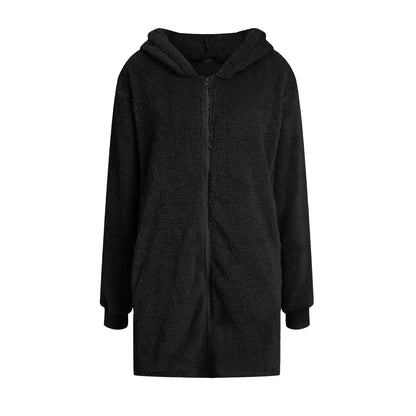 Warme Teddy Coat met Rits